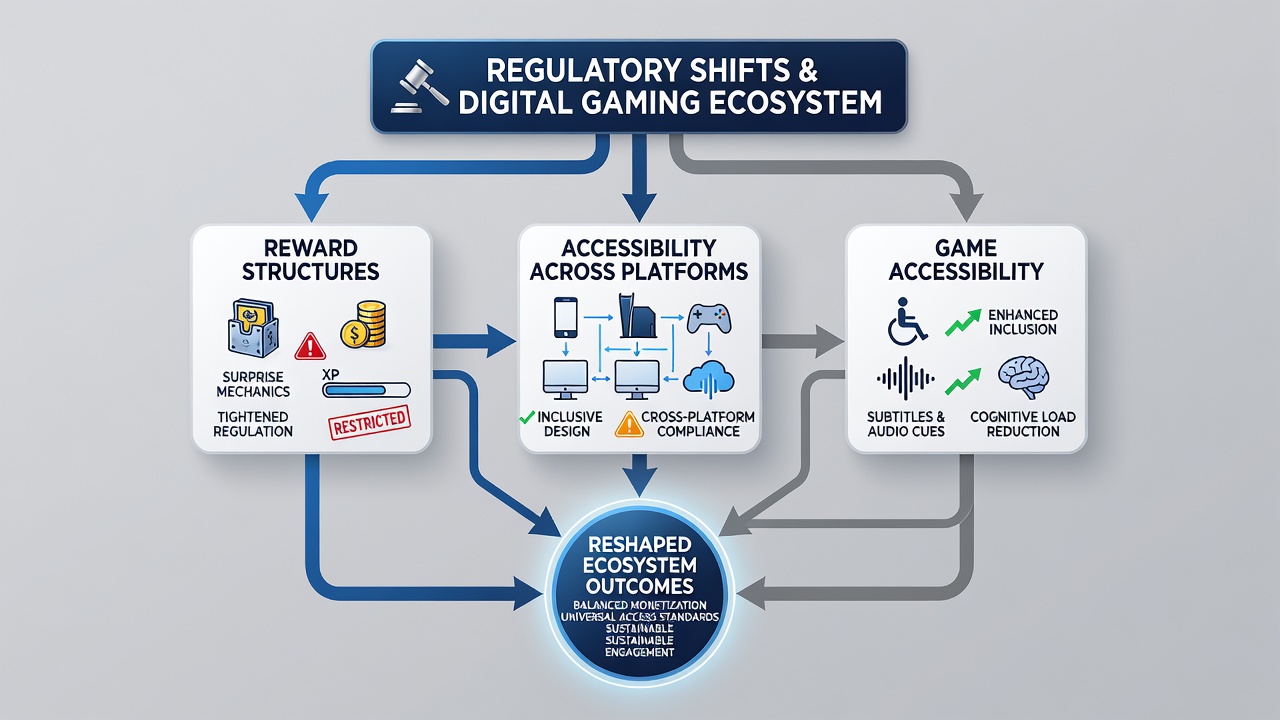 Platform interface demonstrating accessibility features such as verification screens and region-specific game availability