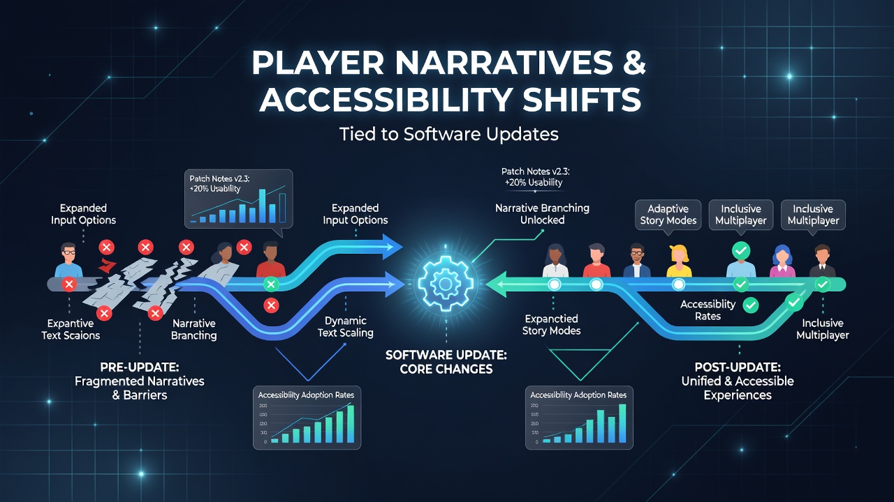 Close-up of accessibility settings menu in an online game interface following a major software update