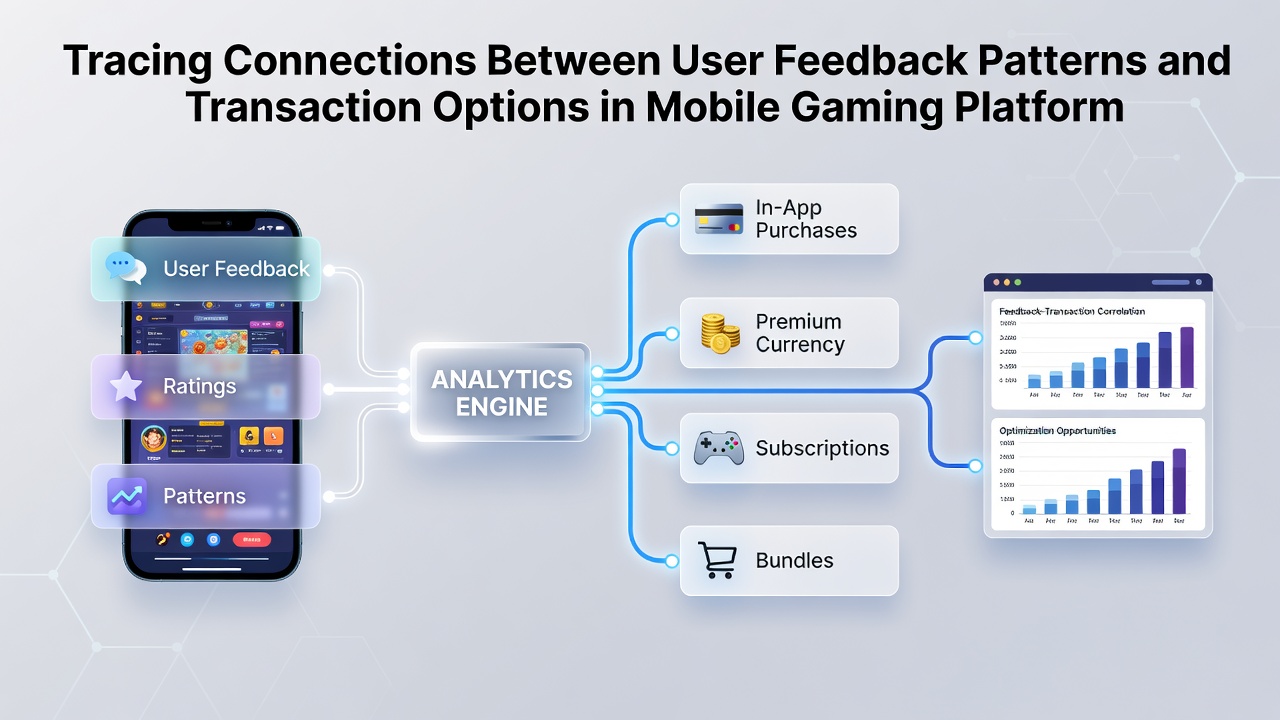 Analytics dashboard displaying graphs of user feedback correlated with mobile transaction completion rates